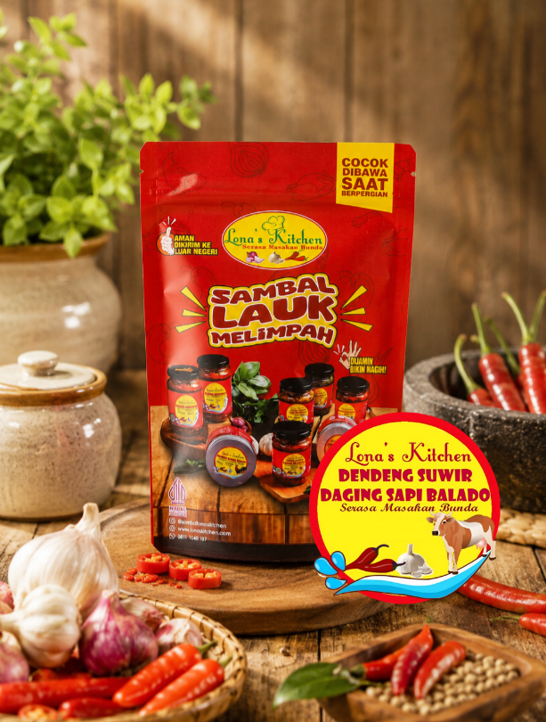 Sambal Lona's Kitchen Standing Pouch 85gr (Dendeng)