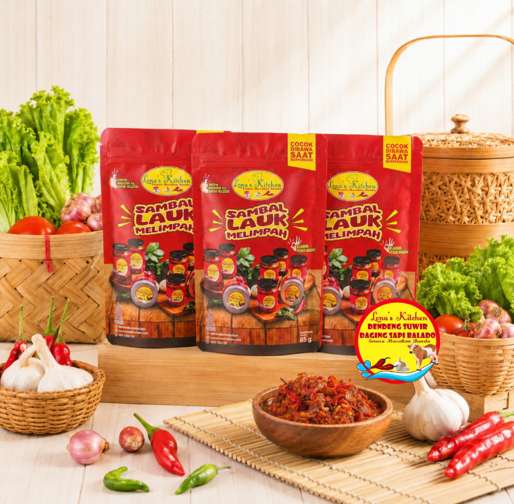 Sambal Lona's Kitchen Paket Cobain Dulu Pouch Bertiga (Incl. DENDENG)